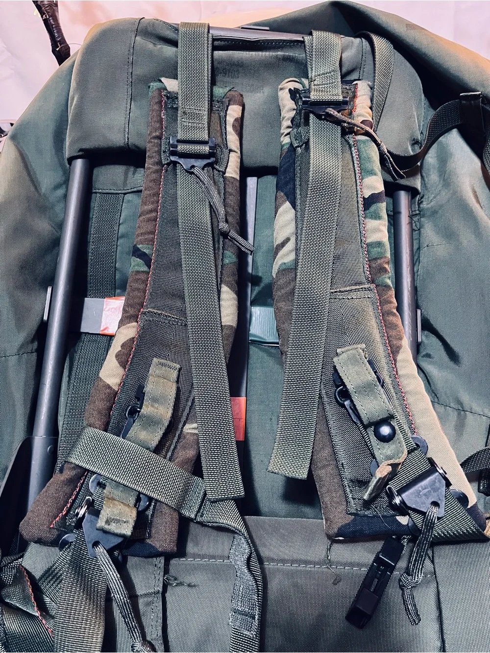 Olive Green Military-Style Rucksack Backpack